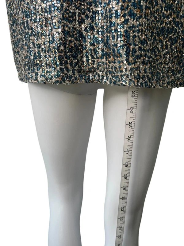 Pomodoro Pomodoro Vest Top T-Shirt Size 16 Womens NEW Leopard Blue Sequinned EU44 RRP £78 - 1