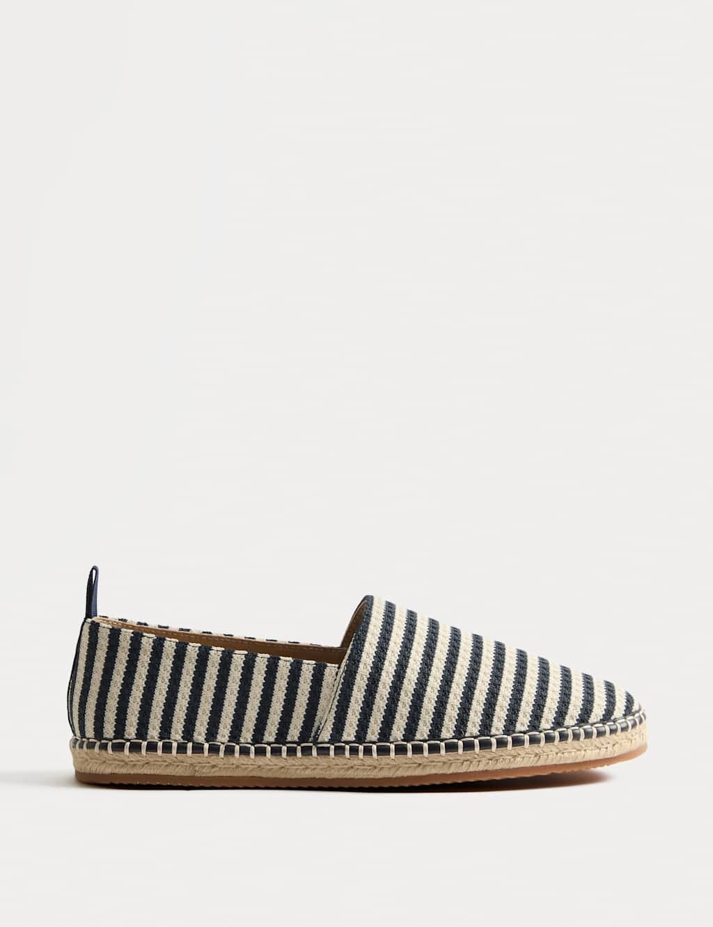 Marks & Spencer M&S Jute Stripe Slip On Espadrilles Navy Mix