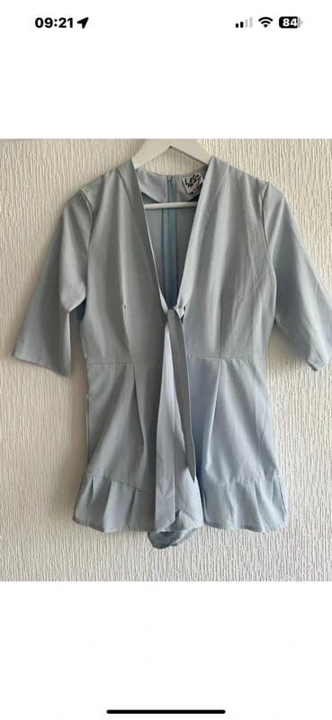Lola May Pale Blue Ruffle Playsuit 10