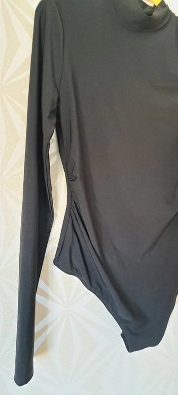 Bershka Black Ruched Bodysuit