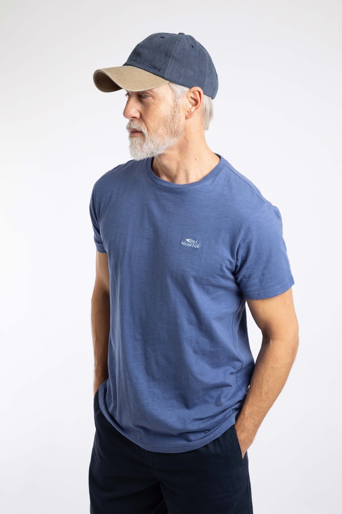 Weird Fish Weird Fish Men's Westbury Colour Block Twill Cap in Dark Navy