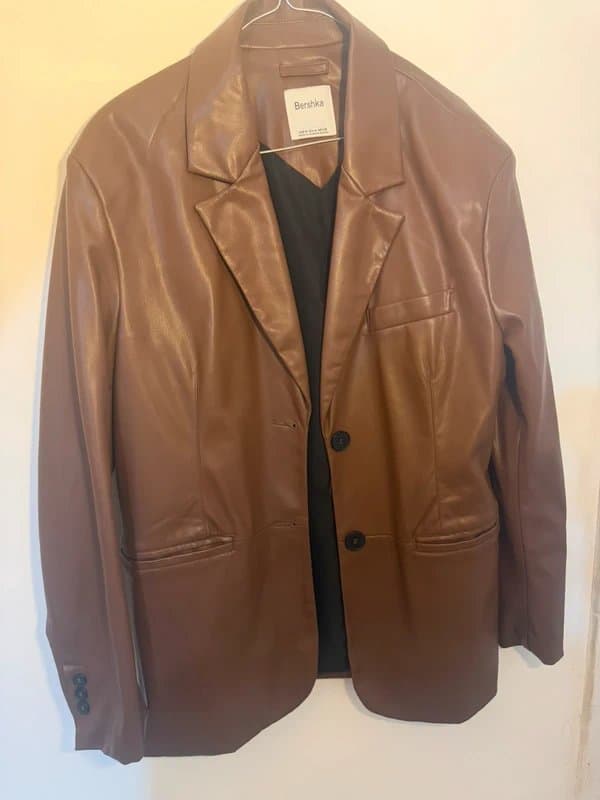 Bershka Bershka brown leather blazer