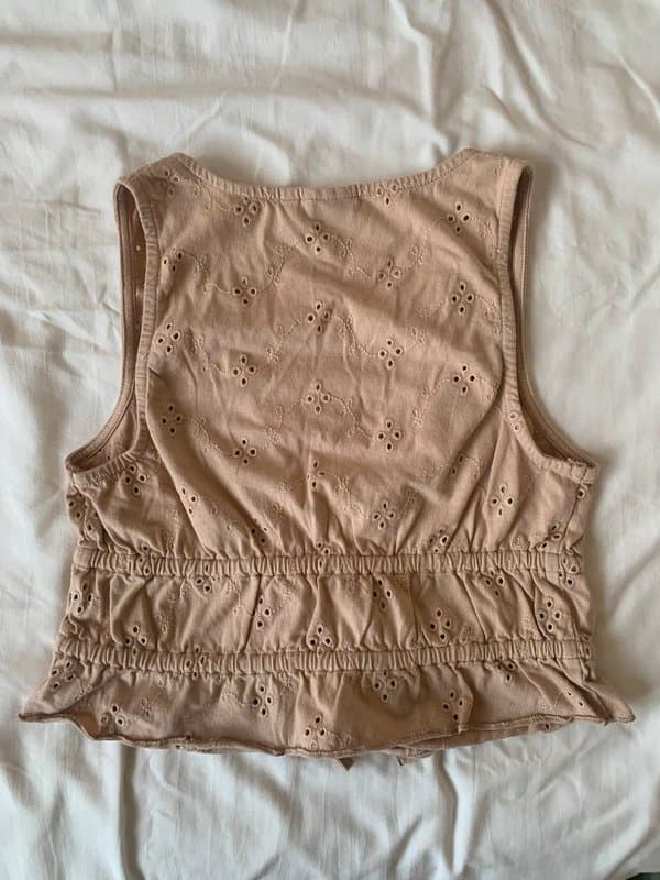 ASOS Design Beige Embroidered Top