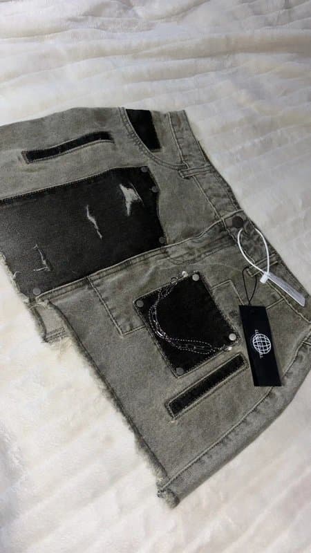 Luxe To Kill Luxe to kill denim distressed mini skirt