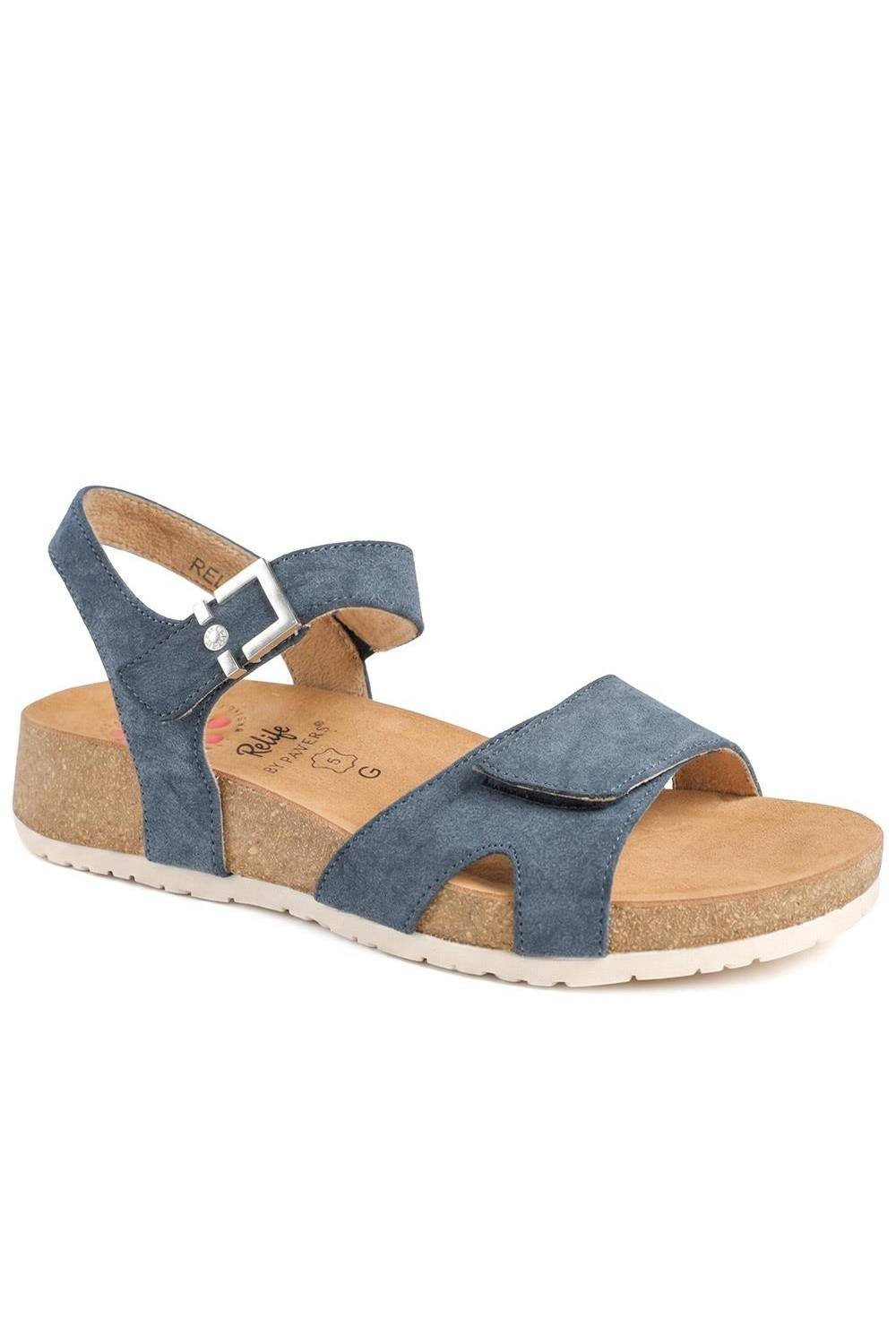 Pavers Pavers Women's Relife Buckle & Adjustable Fasten Sandals in Blue - 4