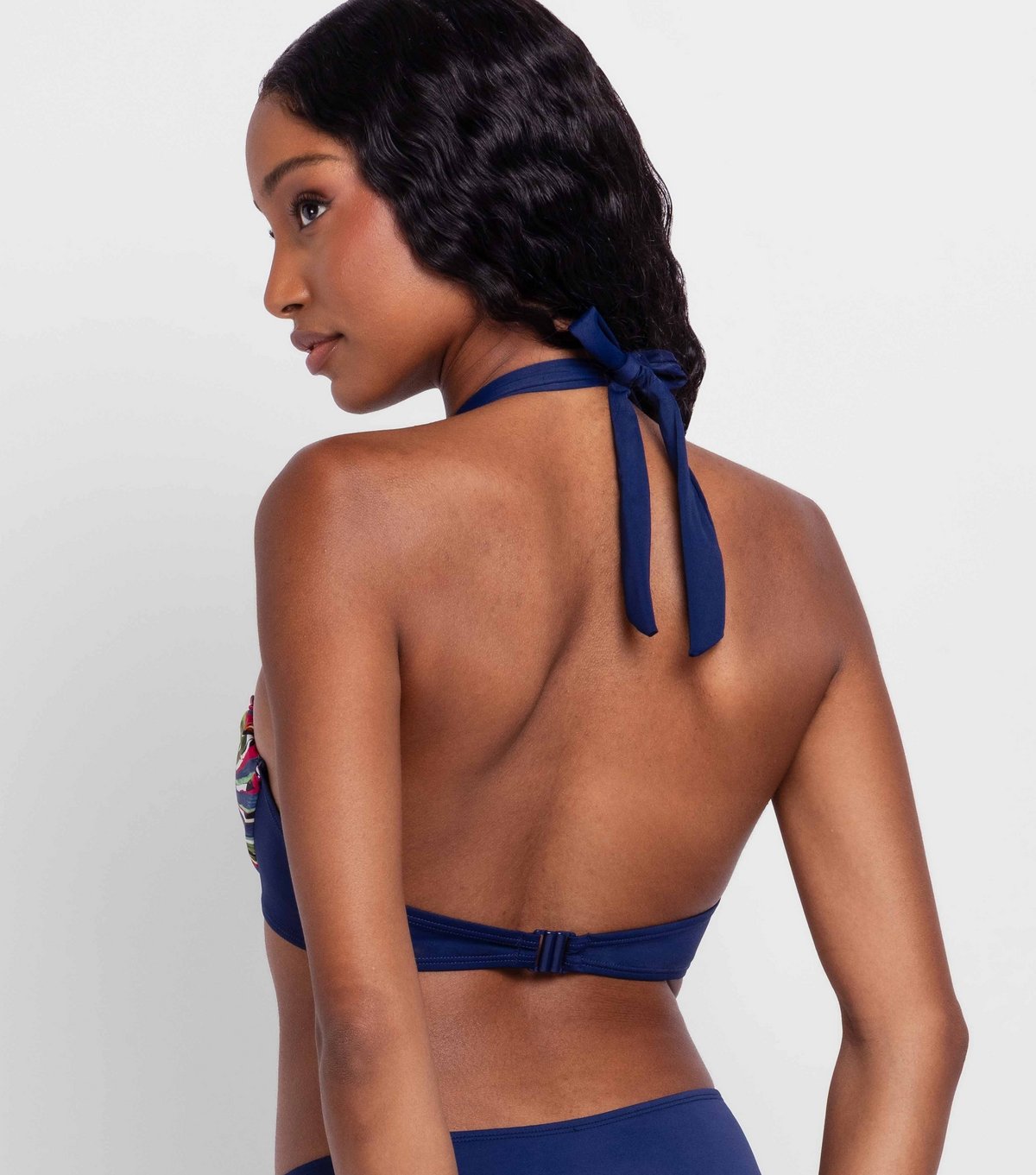 Dorina Women's Blue Floral Print Halterneck Bikini Top Dorina New Look - 3