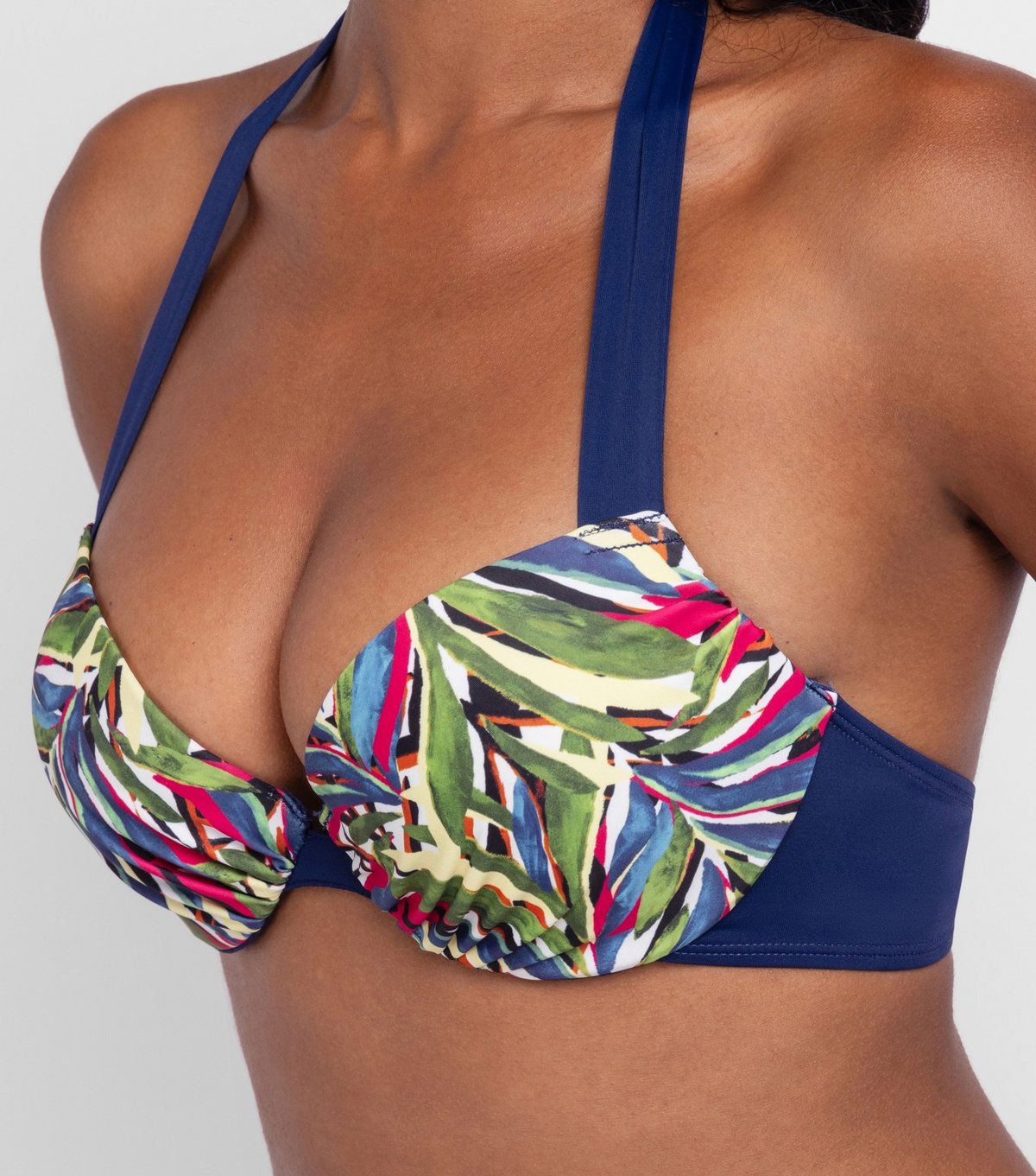 Dorina Women's Blue Floral Print Halterneck Bikini Top Dorina New Look - 4