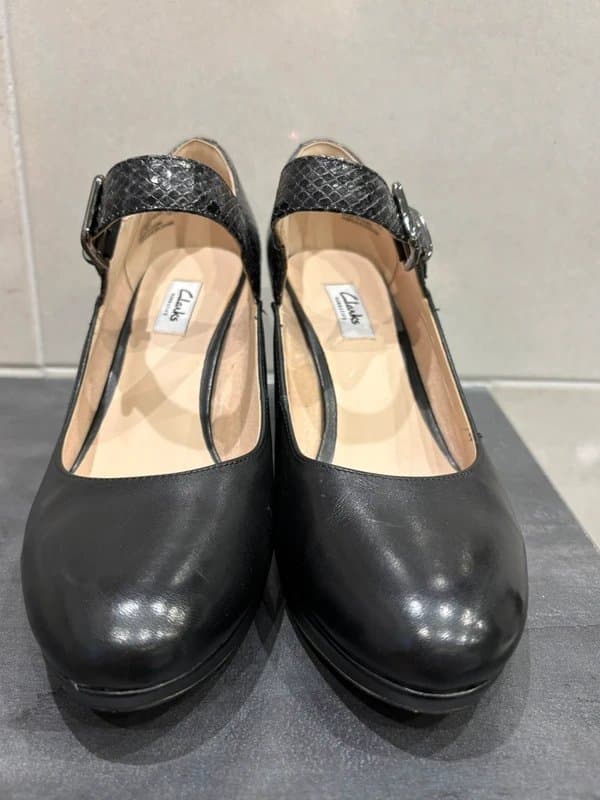 Clarks New Size 8D Clarks Kendra Gaby Leather High Heeled Shoes BNWT