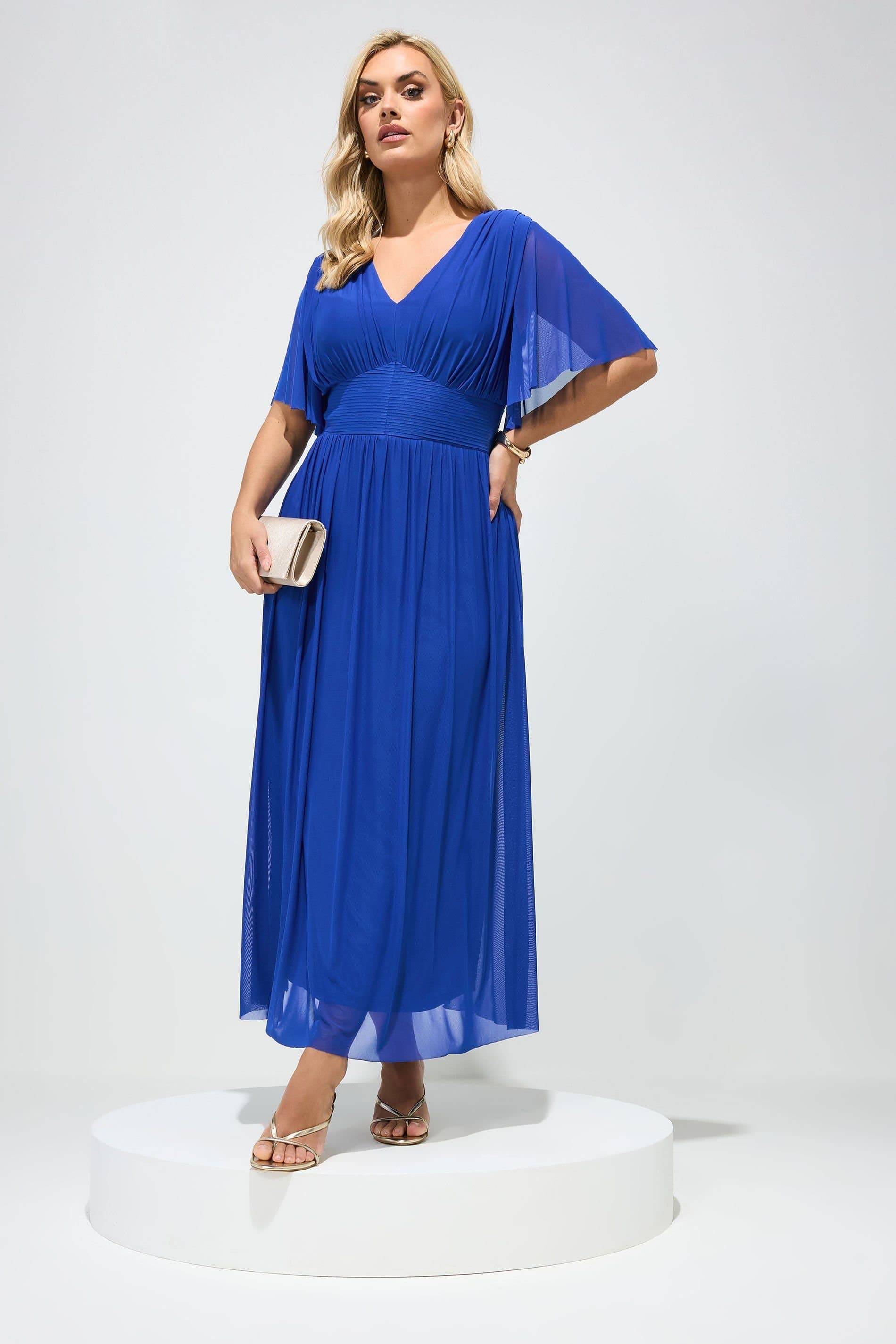 Yours Yours Women's Gathered Maxi Dress in Cobalt