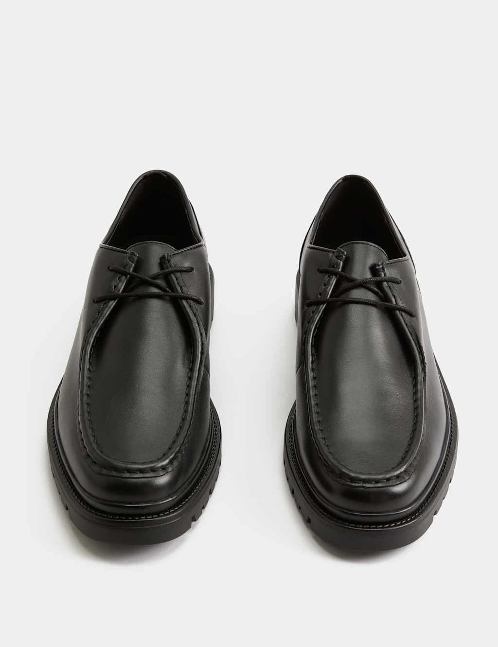 Marks & Spencer M&S Leather Chunky Sole Apron Shoes Black