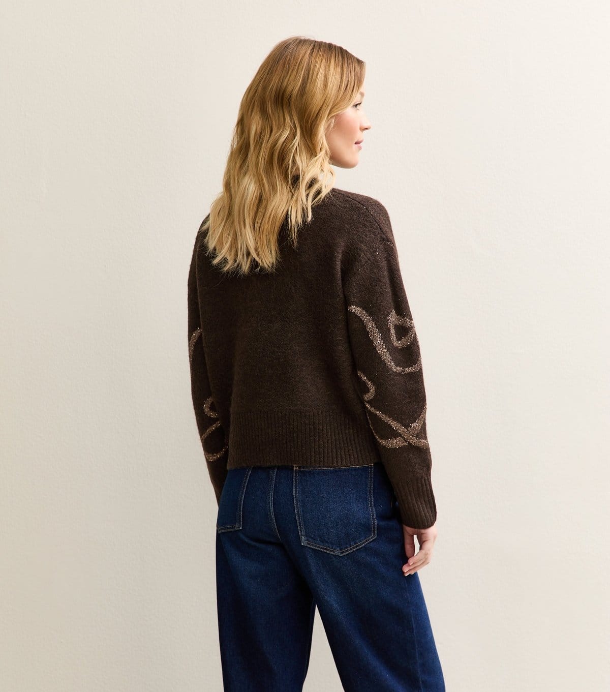 New Look Women's Brown Sequin Bow Jumper New Look - 4