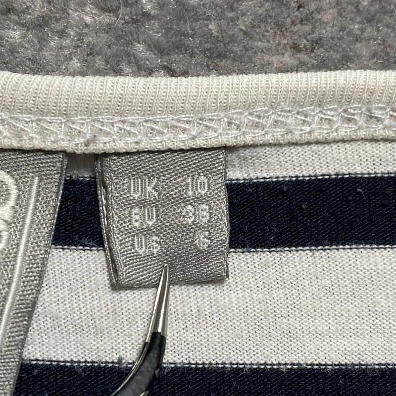 ASOS ASOS Top Women's Size 10 Blue Stripe Long Sleeve Regular Fit