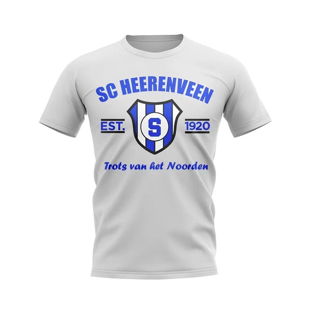 SC Heerenven SC Heerenven Men's Mens SC Heerenveen Established Football T-Shirt White - 1