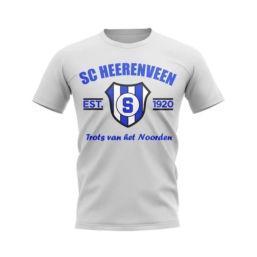 SC Heerenven SC Heerenven Men's Mens SC Heerenveen Established Football T-Shirt White - 1
