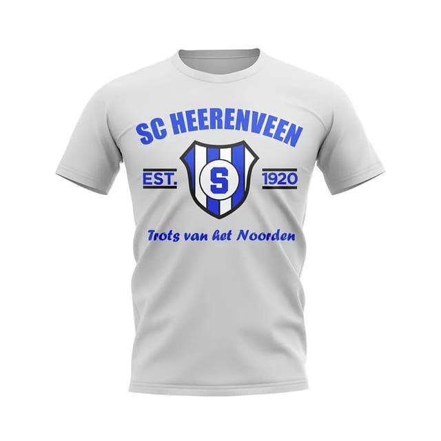 SC Heerenven SC Heerenven Men's Mens SC Heerenveen Established Football T-Shirt White - 2