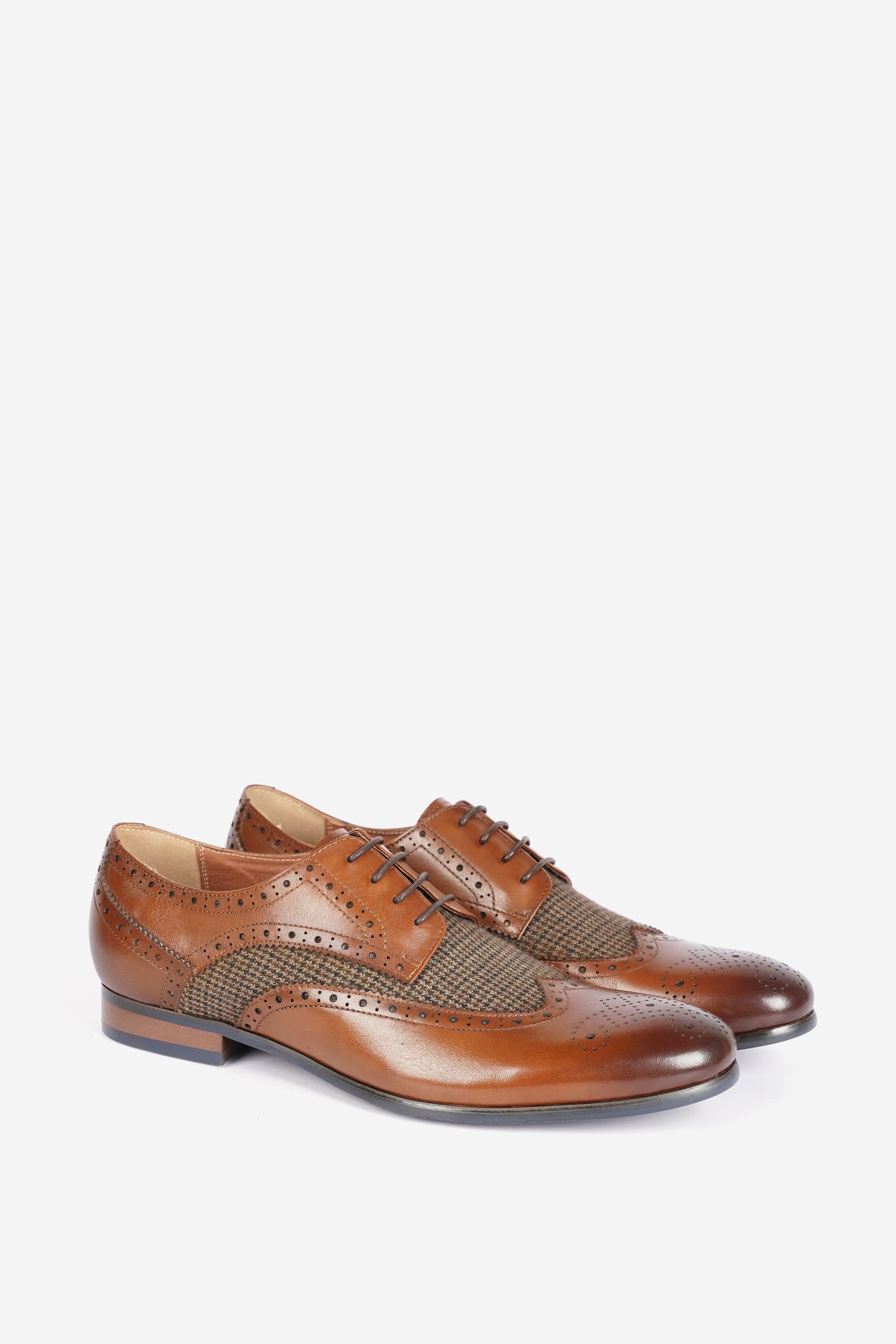 Alexander Pace Alexander Pace Men's 'Duke' Premium Leather Oxford Brogue Shoes in Brown