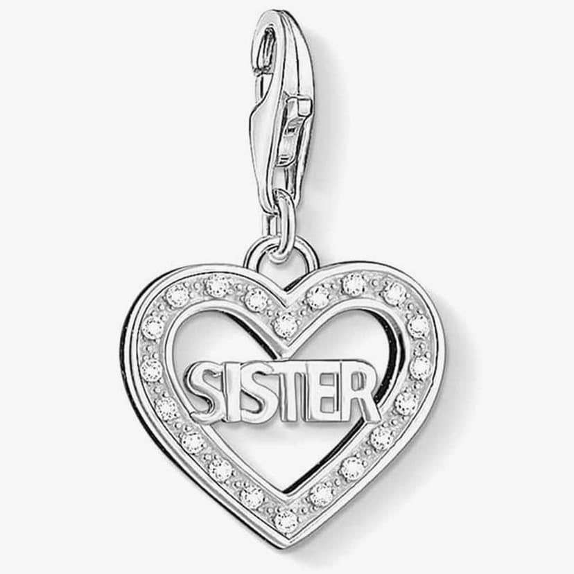 Thomas Sabo THOMAS SABO Women's Silver Sister Heart Charm 1266-051-14 - 1