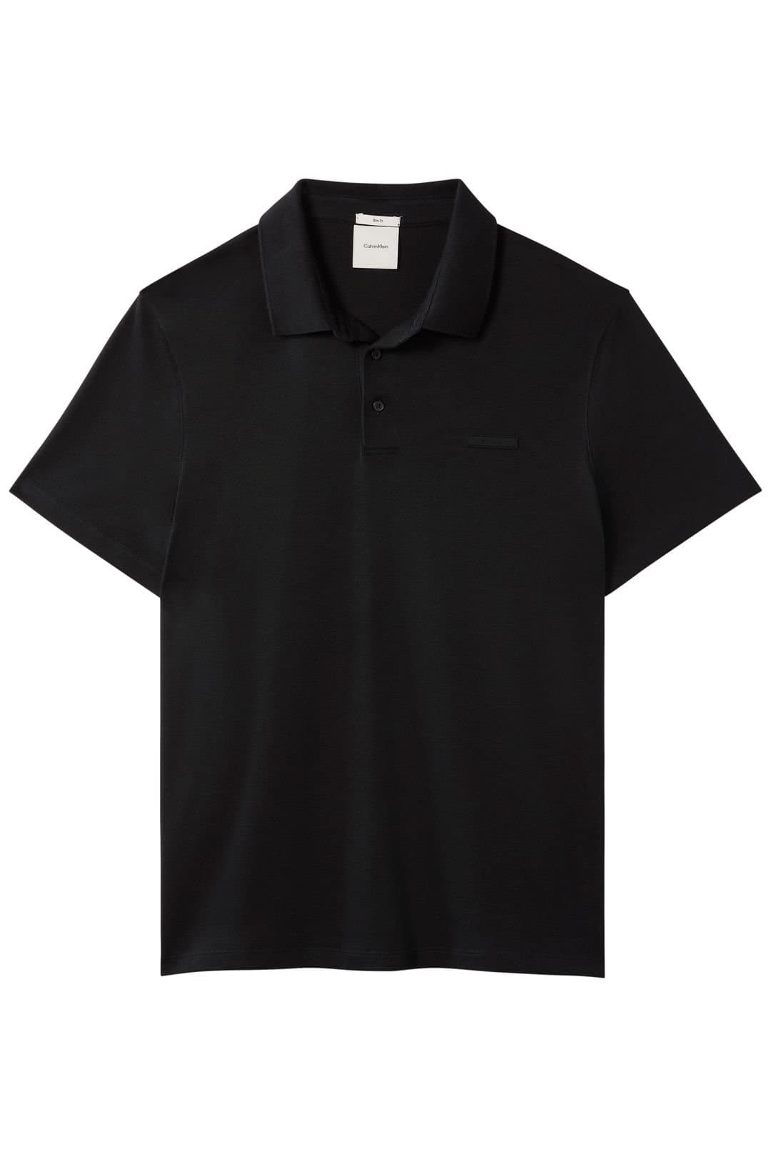 Calvin Klein Calvin Klein Men's Ss Slim Supima Logo Patch Polo Black
