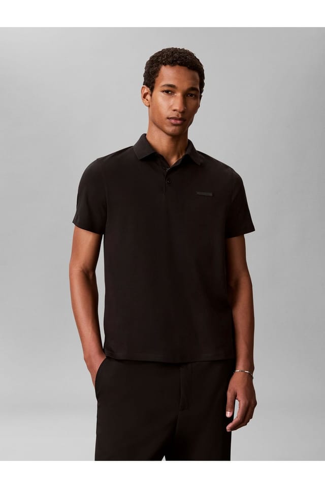 Calvin Klein Calvin Klein Men's Ss Slim Supima Logo Patch Polo Black - 2