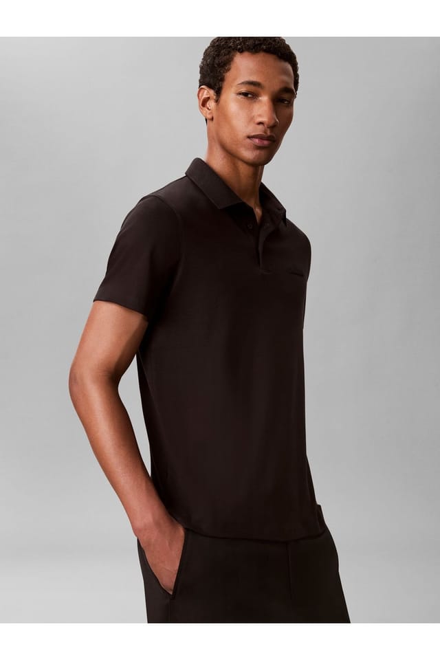 Calvin Klein Calvin Klein Men's Ss Slim Supima Logo Patch Polo Black - 3