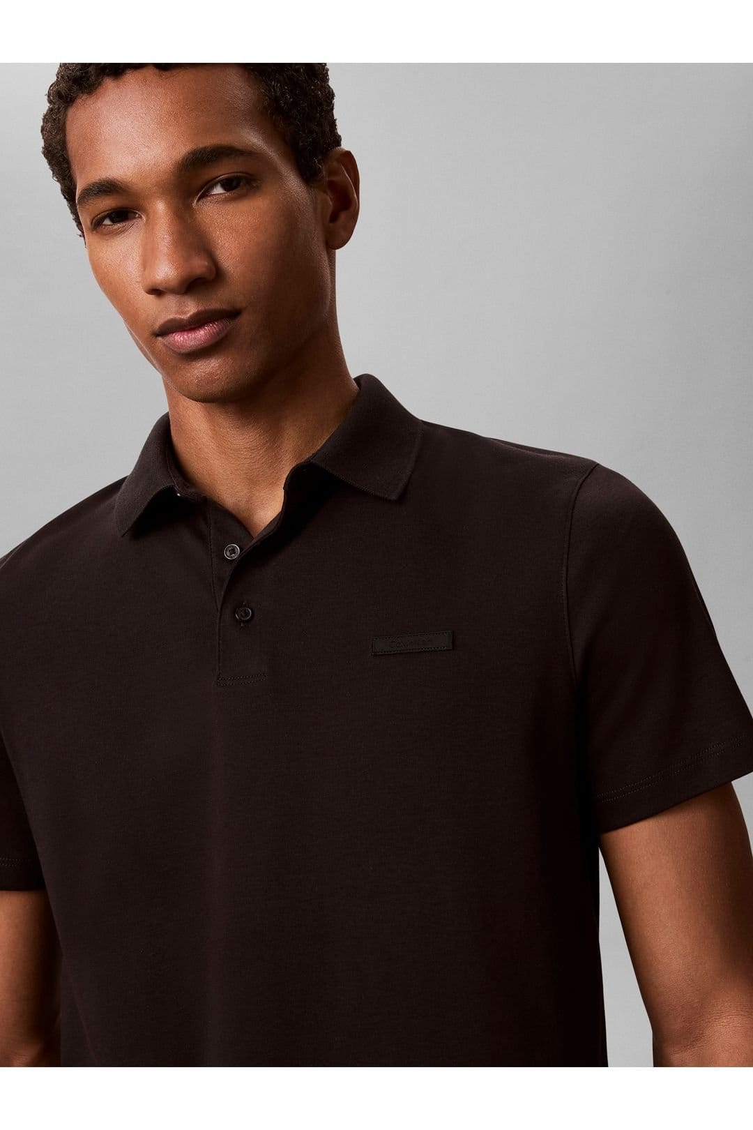 Calvin Klein Calvin Klein Men's Ss Slim Supima Logo Patch Polo Black - 4