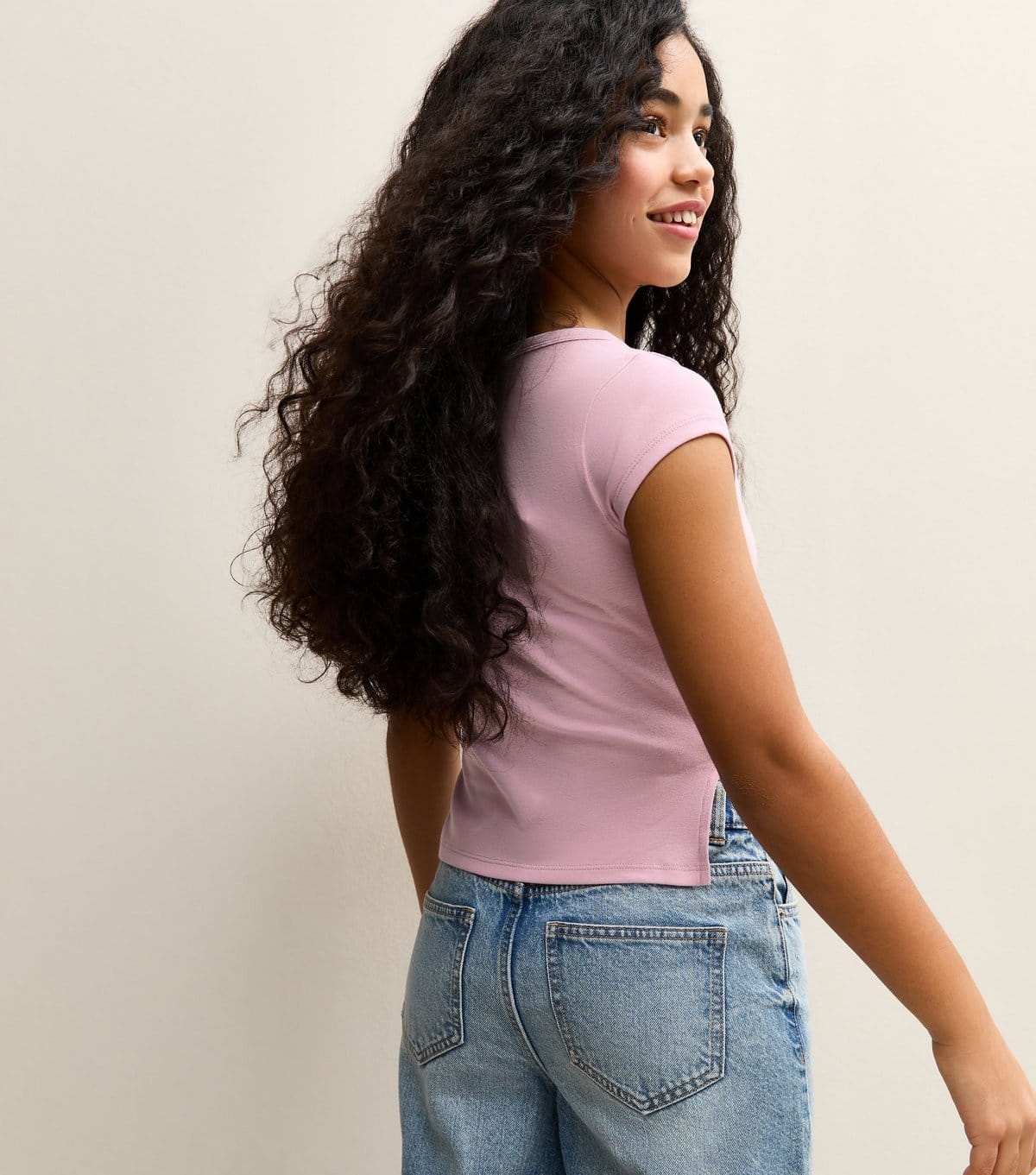 New Look Girls' Pink Split Side Ruched Cap Sleeve Top School New Look - 4