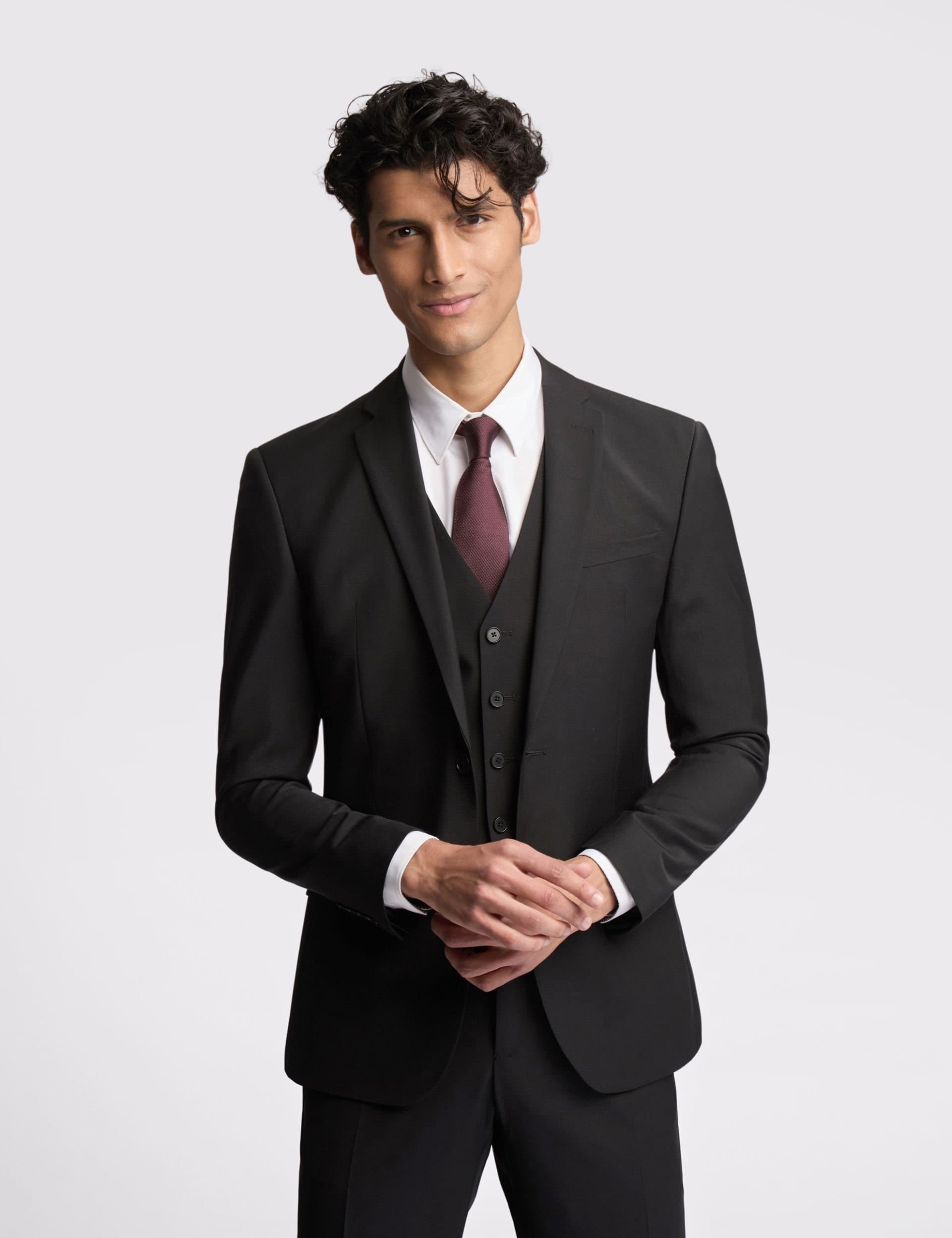 Ted Baker Ted Baker Men's Premium Black Panama Slim Suit Jacket