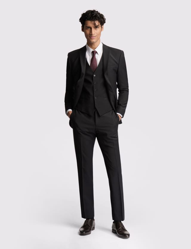 Ted Baker Ted Baker Men's Premium Black Panama Slim Suit Jacket - 2