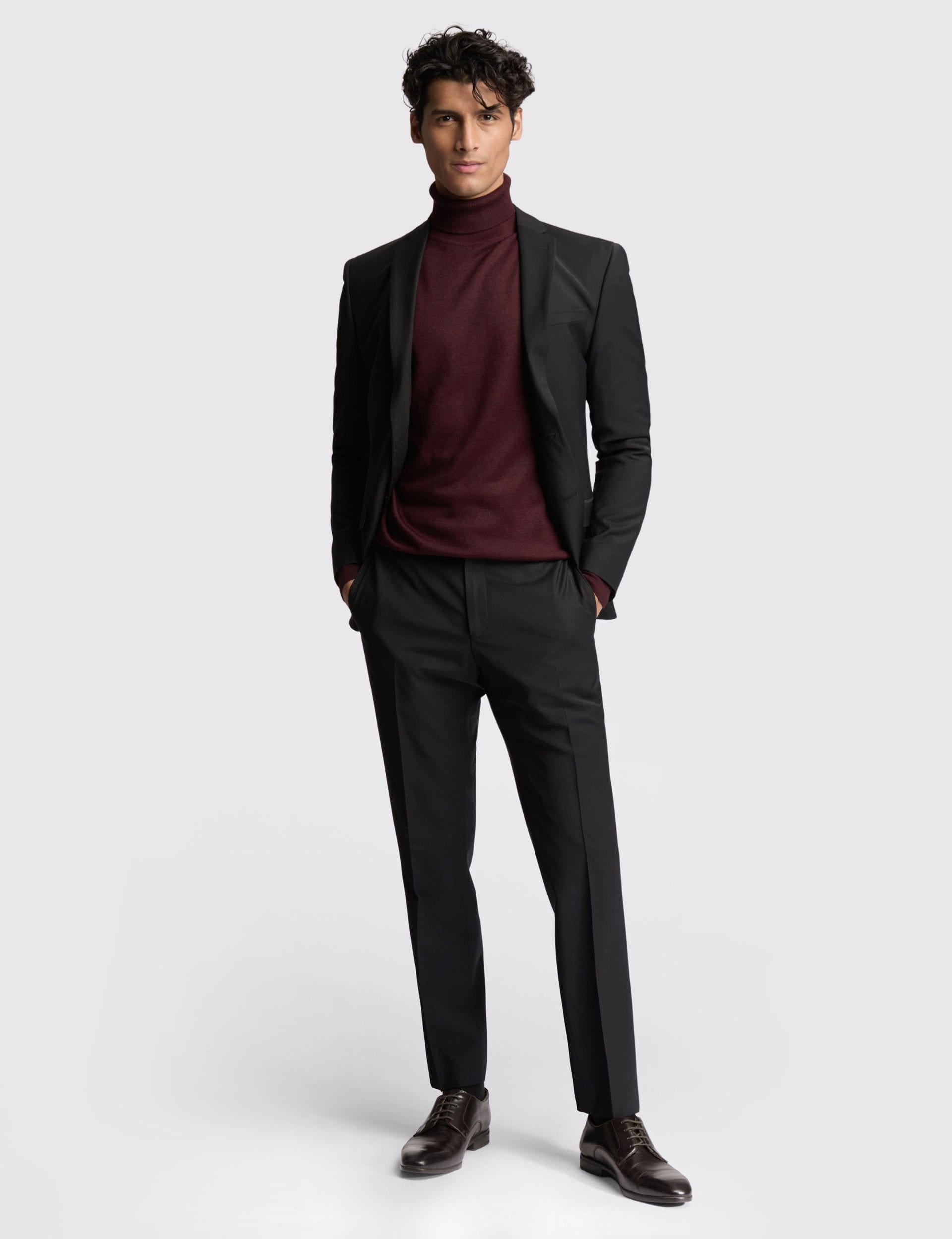 Ted Baker Ted Baker Men's Premium Black Panama Slim Suit Jacket - 4