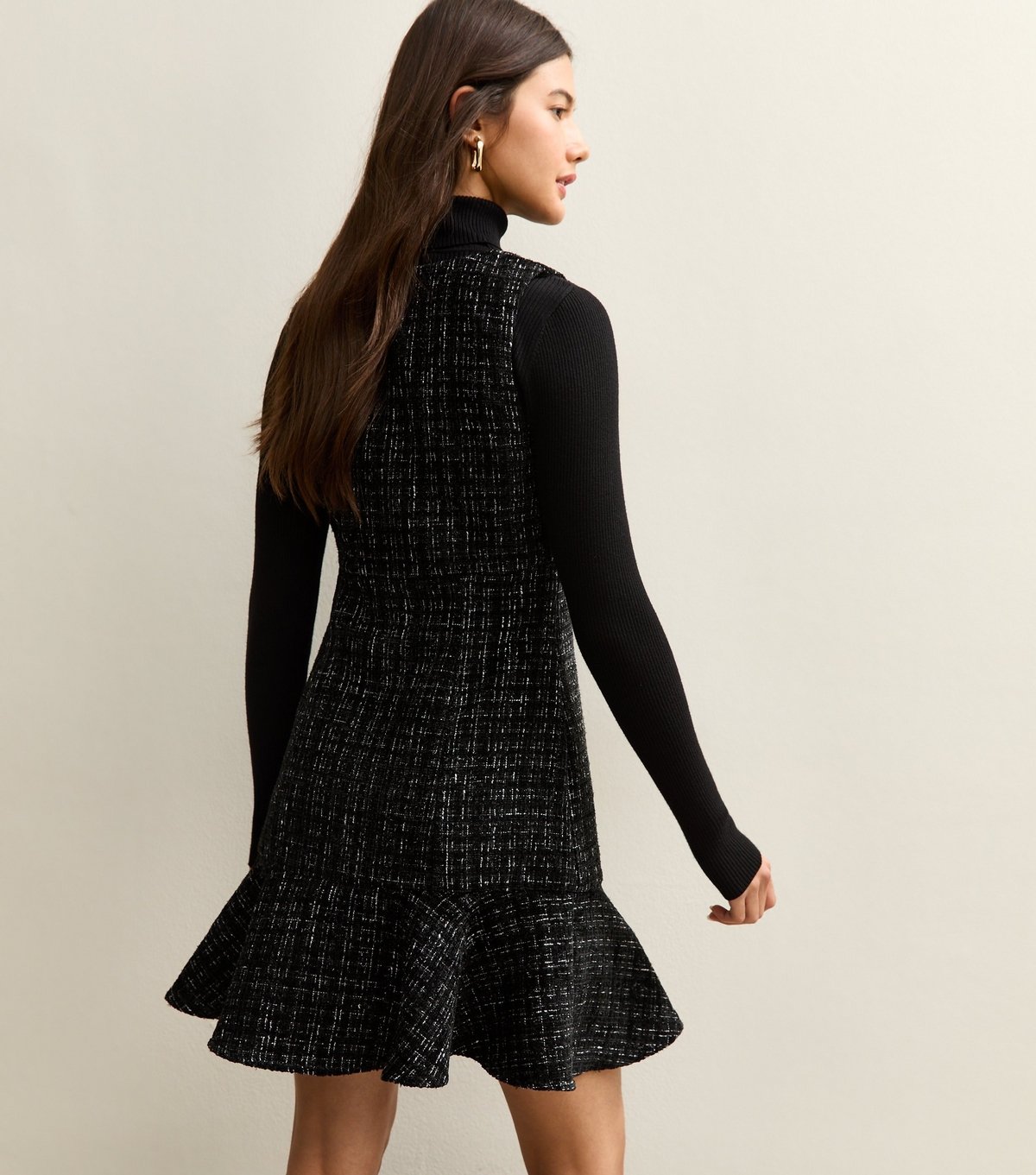 New Look Women's Black Square Neck Boucle Mini Dress New Look - 4