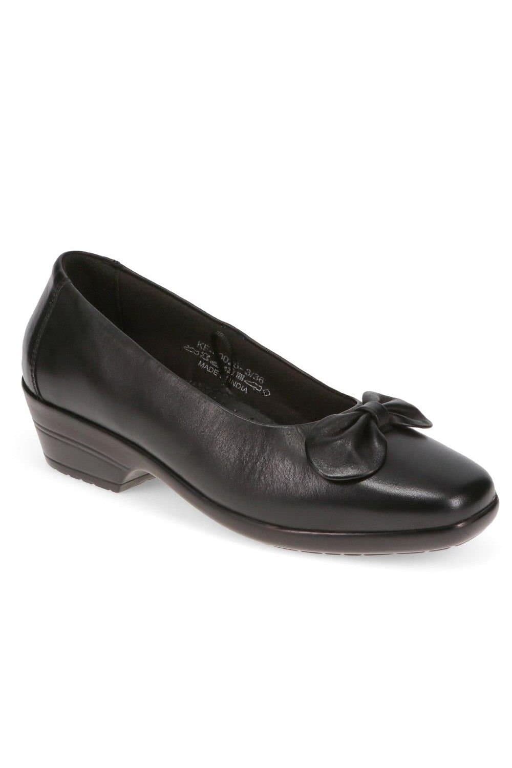 Pavers Pavers Black Leather Bow Pumps
