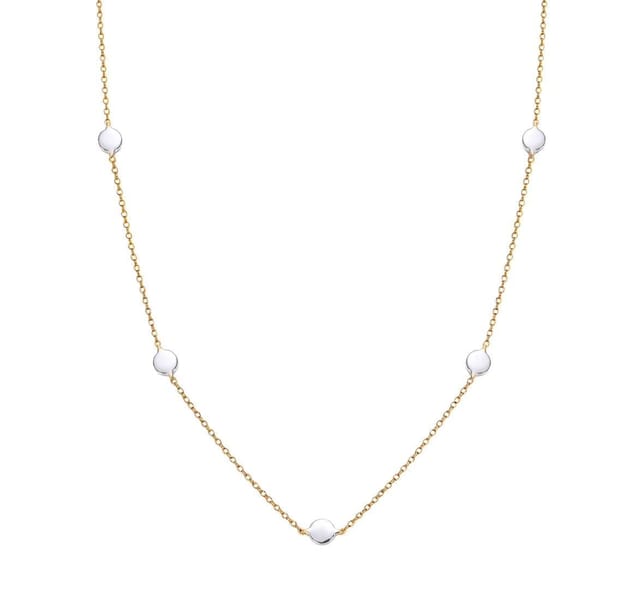 Gold Trip Gold Trip Women's Two Tone Silver Disc Charm Necklace - 2