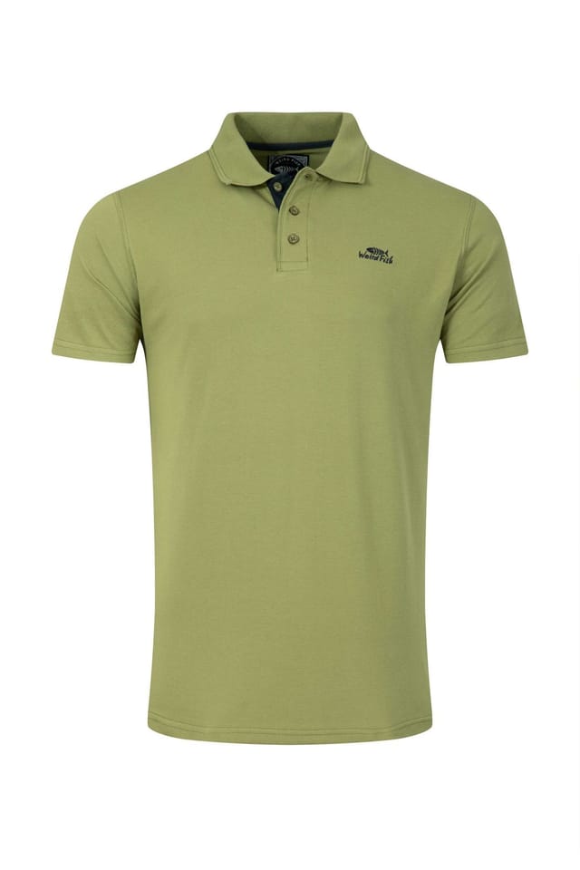 Weird Fish Weird Fish Men's Miles Pique Polo Shirt in Pale Green - 2