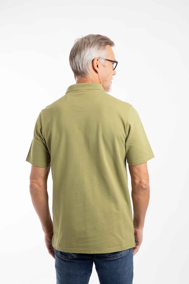 Weird Fish Weird Fish Men's Miles Pique Polo Shirt in Pale Green - 3
