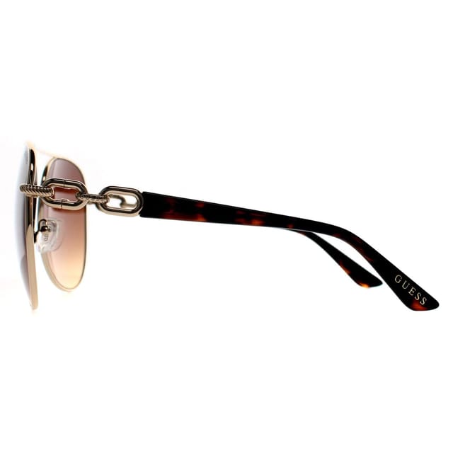 Guess Guess Women's Aviator Shiny Pale Gold Brown Gradient GU00158 - 3