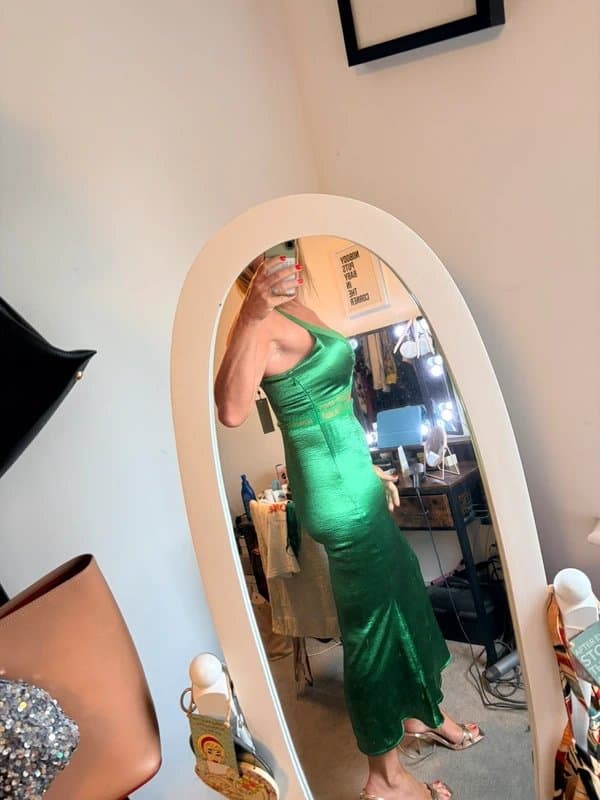 Never Fully Dressed Stunning emerald green satin mimi dress never fully dressed bnwt