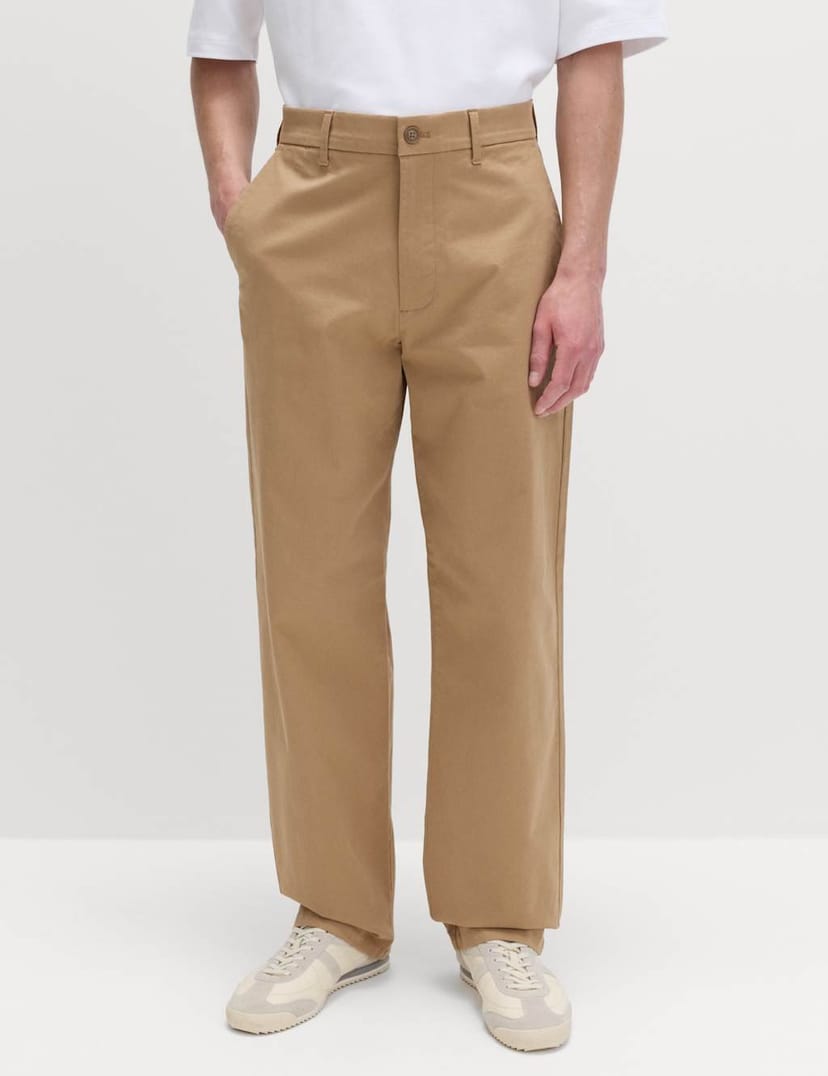 Marks & Spencer M&S Loose Fit Stretch Chinos Fawn - 1