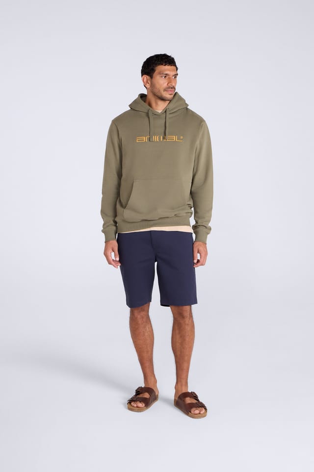 Animal Animal Men's 'Driver' Lightweight Embroidered Logo Cotton Relaxed Hoodie in Olive - 2