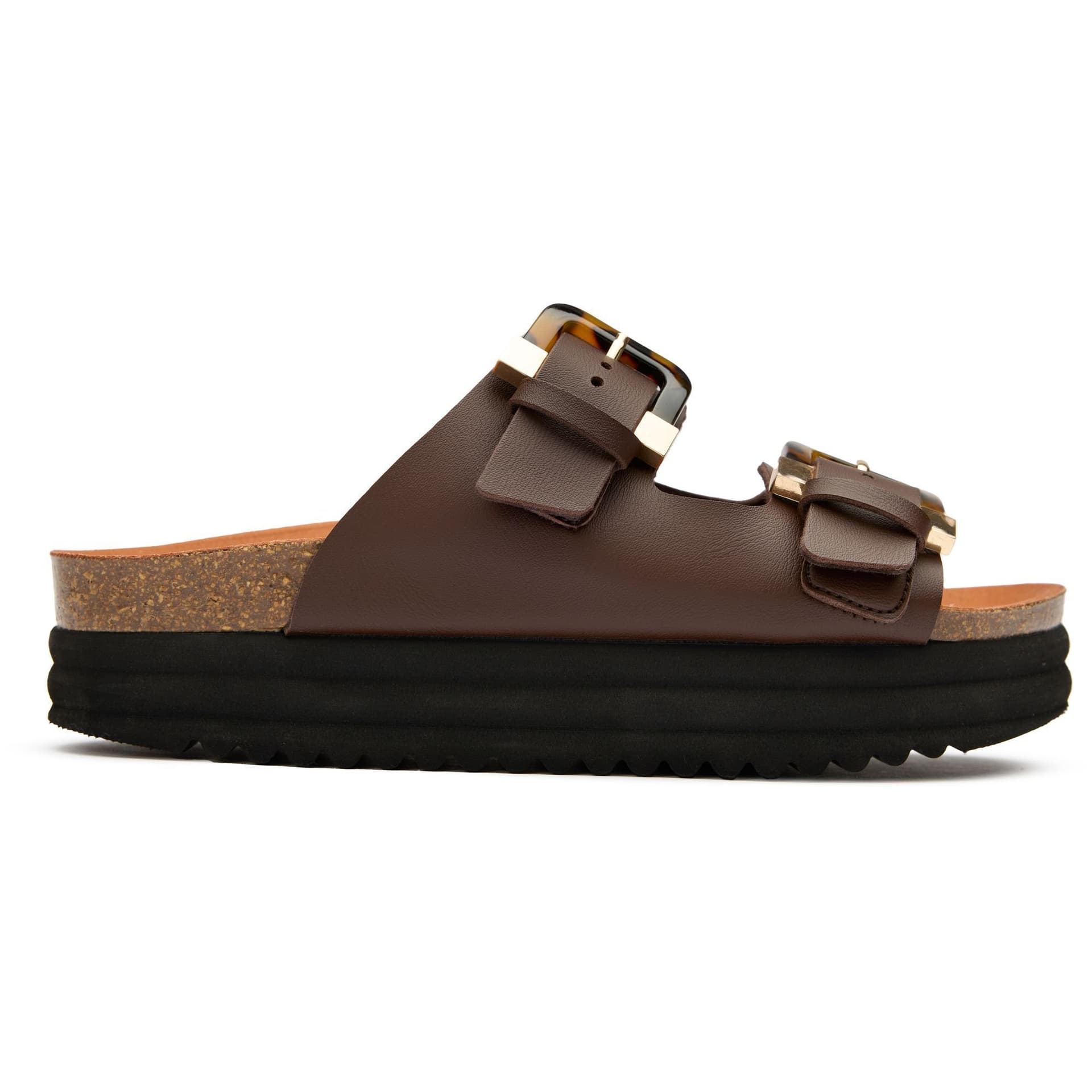 V.GAN V.GAN Brown Vegan Plum Footbed Sandals