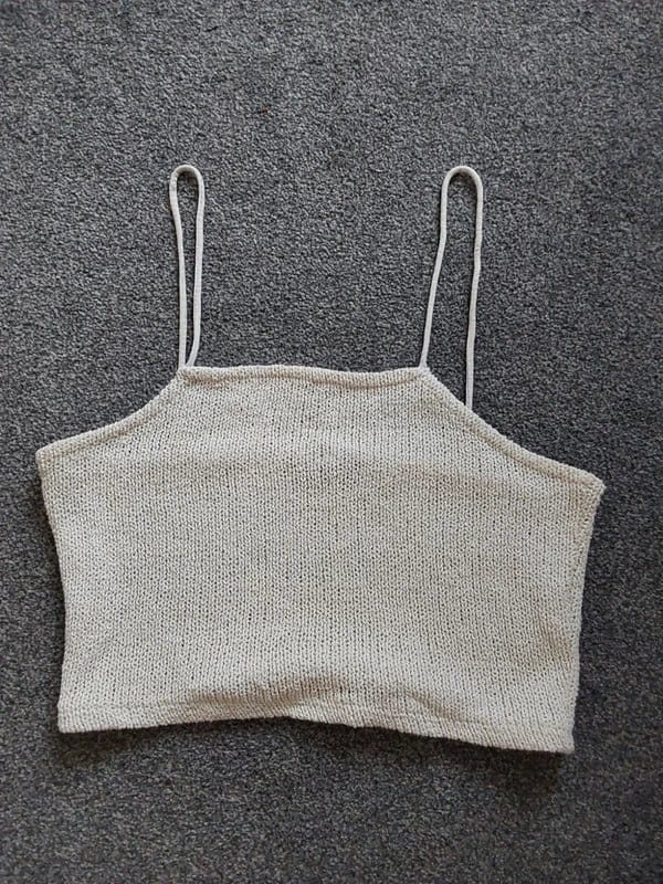 Bershka Beige Crochet Crop Top
