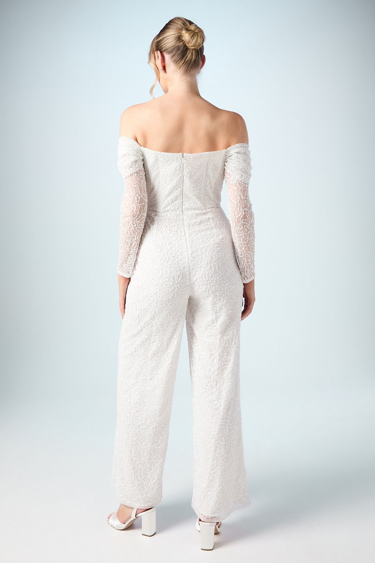 Coast Coast Women's Bardot Long Sleeve Corset Bridal Jumpsuit in Ivory - 3