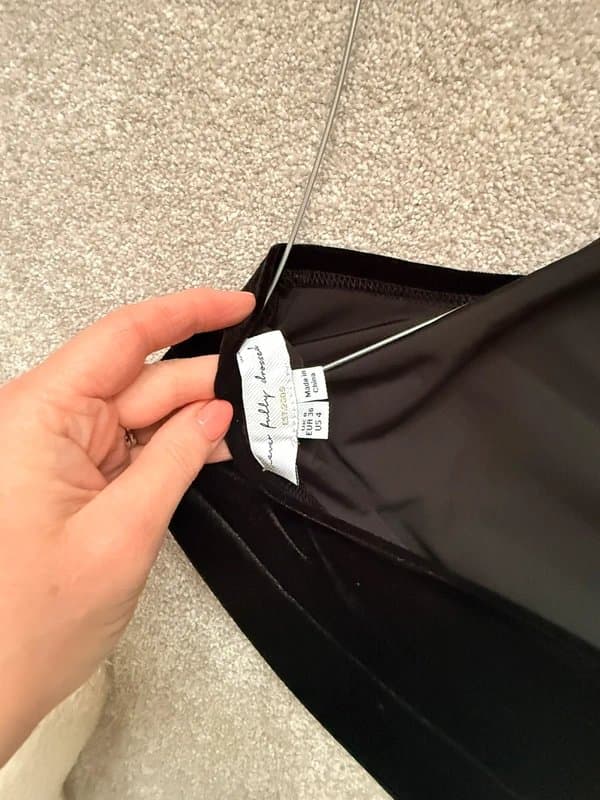 Never Fully Dressed Never fully dressed black velvet backless mini dress