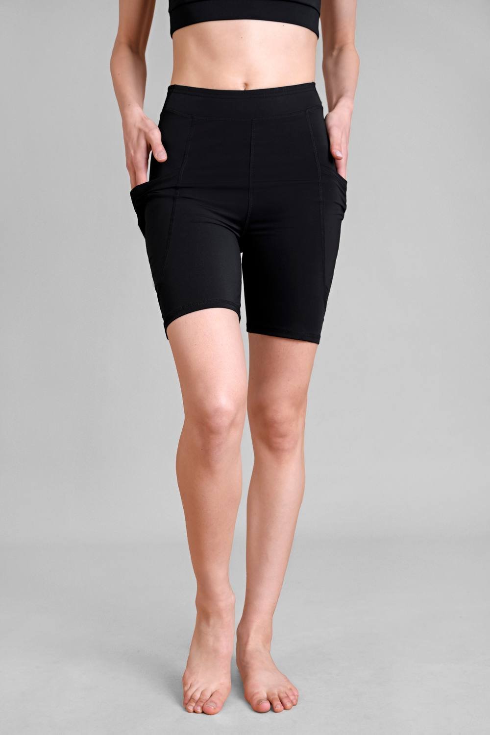 Enorsia Enorsia Women's High waisted Sports Shorts in Black - 2