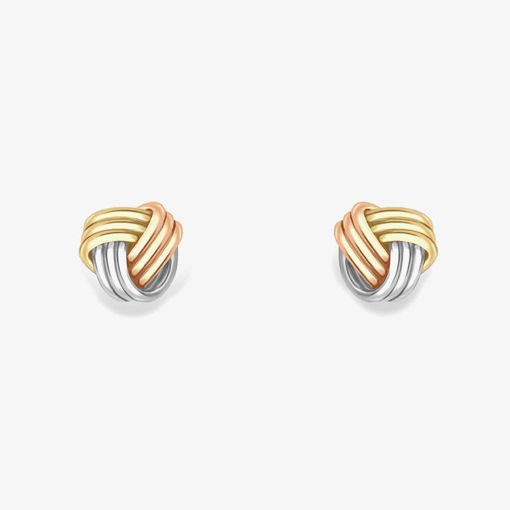 T.H.Baker T.H.Baker Women's 9ct Three Colour Gold Knot Stud Earrings 120125147603