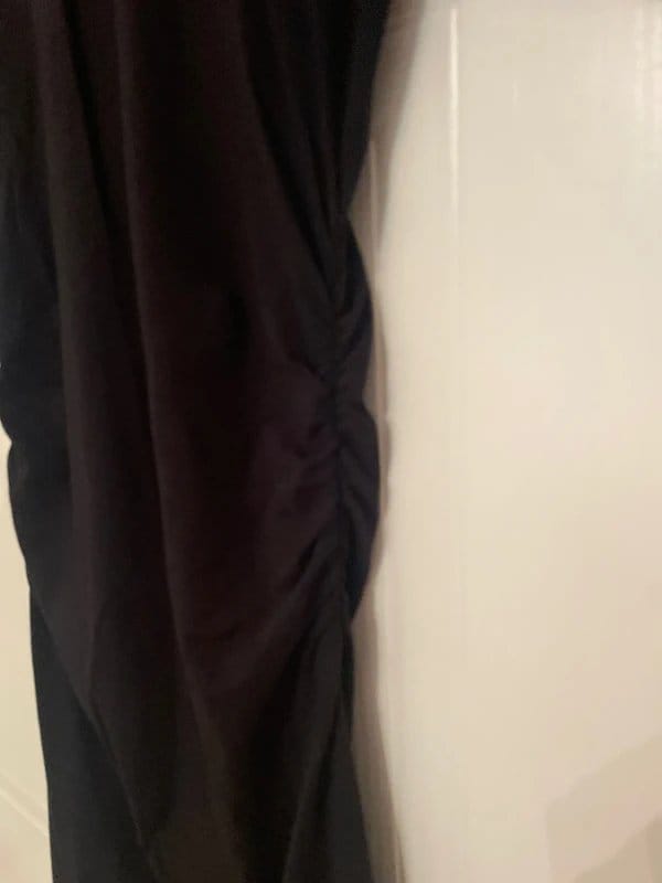 ASOS Black Crew Neck Midi T-Shirt Dress with Ruched Side