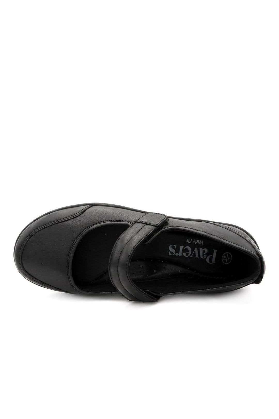 Pavers Pavers Women's Wide Fit Smart Leather Mary Jane Pumps in Black - 4