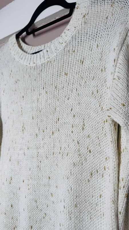 Windsor Windsor cream knit jumper with gold fleck – size L– bnwt
