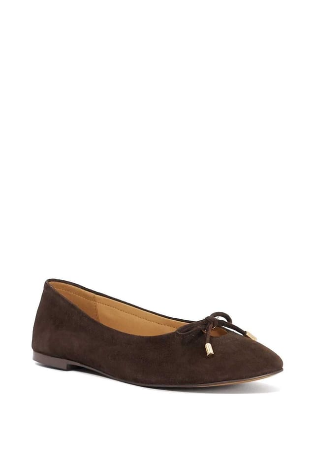 Dune London Dune London Women's 'Hali' Suede Ballet Pumps in Brown - 2