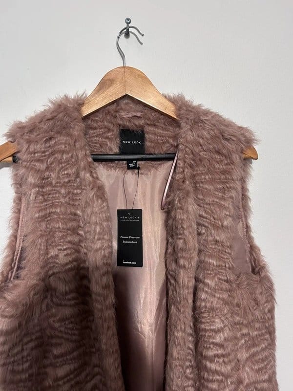 New Look Pale Pink Faux Fur Gilet - Brand New