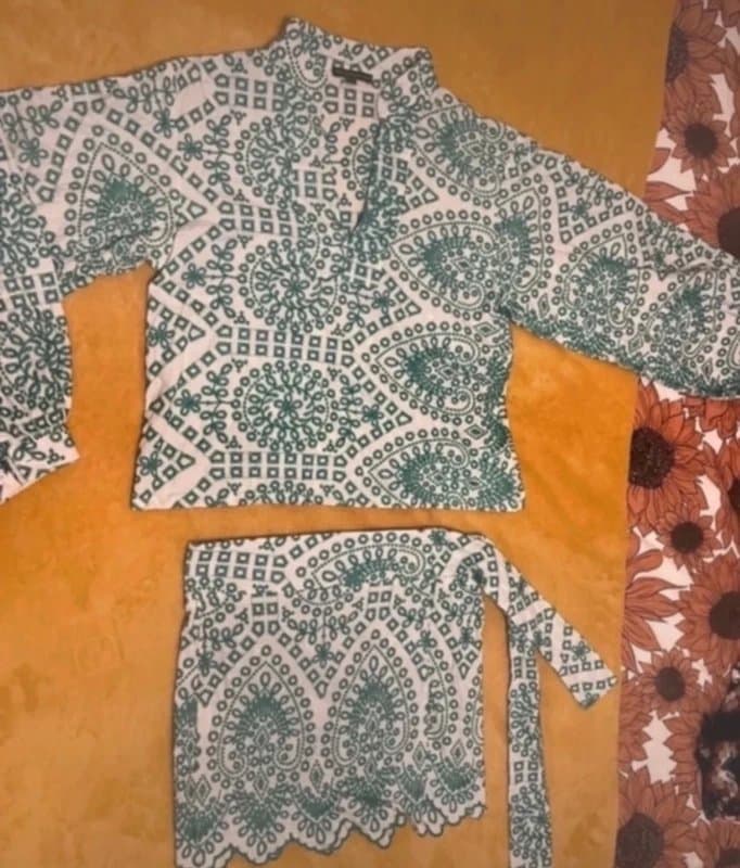 Noughts and Kisses Nought’s and kisses co ord set in green